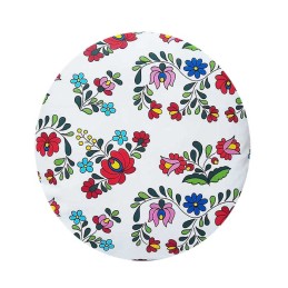 Apvali išmatų pagalvėlė, 32 cm, 100% medvilnė, Łowicz gėlės