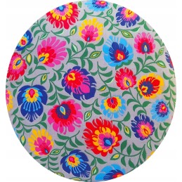 Apvali išmatų pagalvėlė, 32 cm, 100% medvilnė, pilka spalva