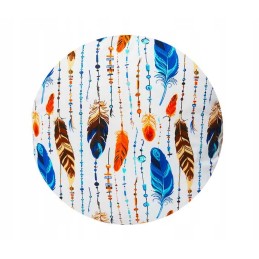 Apvali išmatų pagalvėlė 32cm medvilnė 100% povo plunksnos turkis