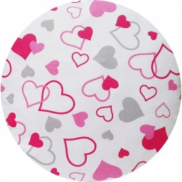 Apvali išmatų pagalvėlė 32cm medvilnė 100% Valentino diena pilkai raudona