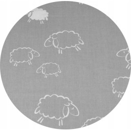 Apvali išmatų pagalvėlė 32 cm, 100% medvilnė, avies pilka