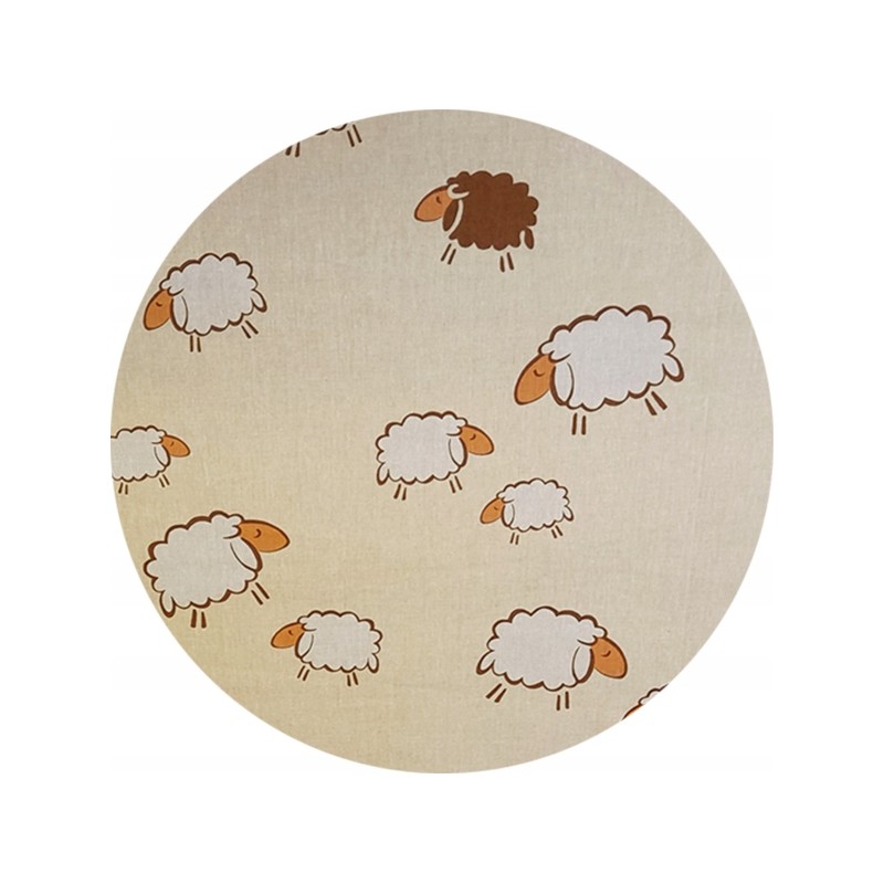 Apvali išmatų pagalvėlė 32 cm, 100% medvilnė, kreminės avytės