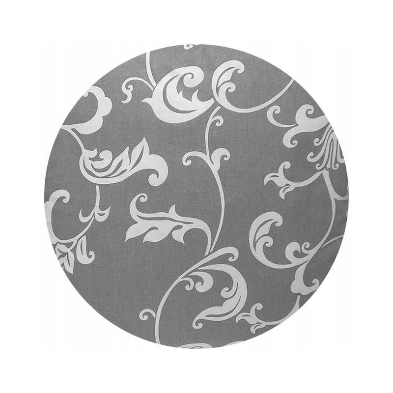 Apvali taburečių pagalvėlė 32 cm, 100% medvilnė, pilkos gėlės