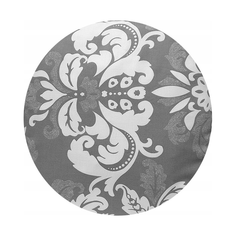 Apvali taburečių pagalvėlė, 32 cm, 100% medvilnė, pilki ornamentai