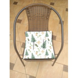 Mazginė kėdės pagalvėlė 38x38 Kalėdų eglutės aukso siūlai