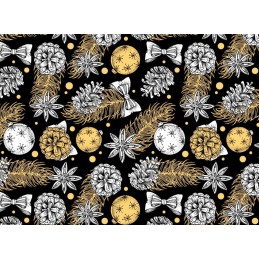 Mazginė kėdės pagalvė 38x38 kūgiai juodame fone