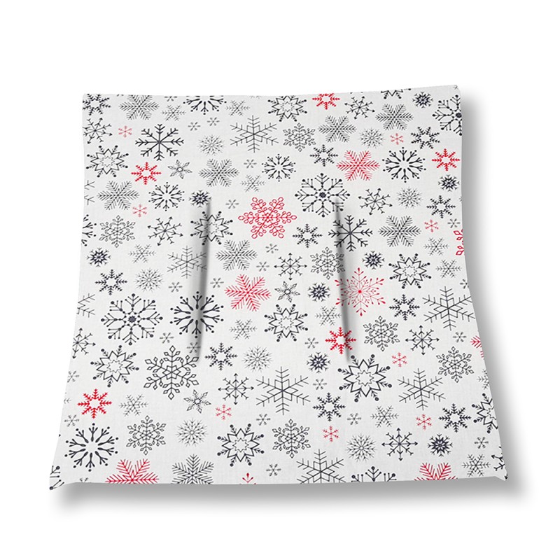 Mazguota kalėdinės kėdės pagalvėlė 38x38 snaigės balta