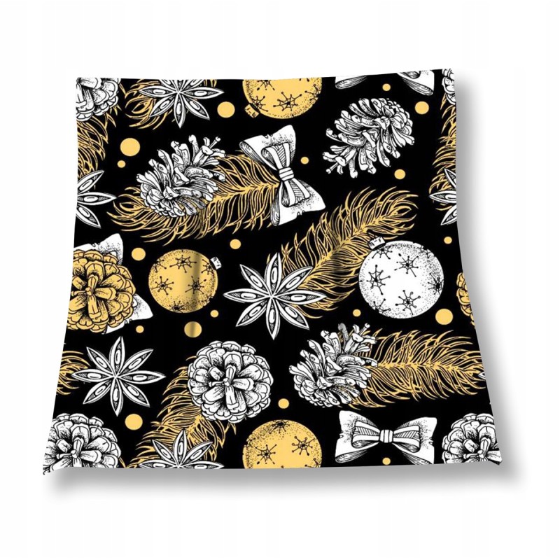 Mazginė kėdės pagalvė 38x38 kūgiai ant juodos spalvos