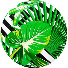 Apvali išmatų pagalvėlė 32cm lapeliai rombuose