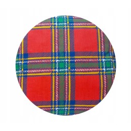 Apvali išmatų pagalvė 32 cm, tartaninė