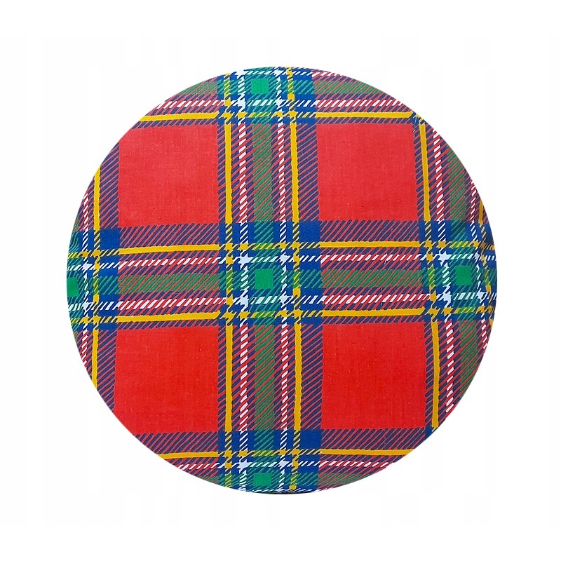Apvali išmatų pagalvė 32 cm, tartaninė