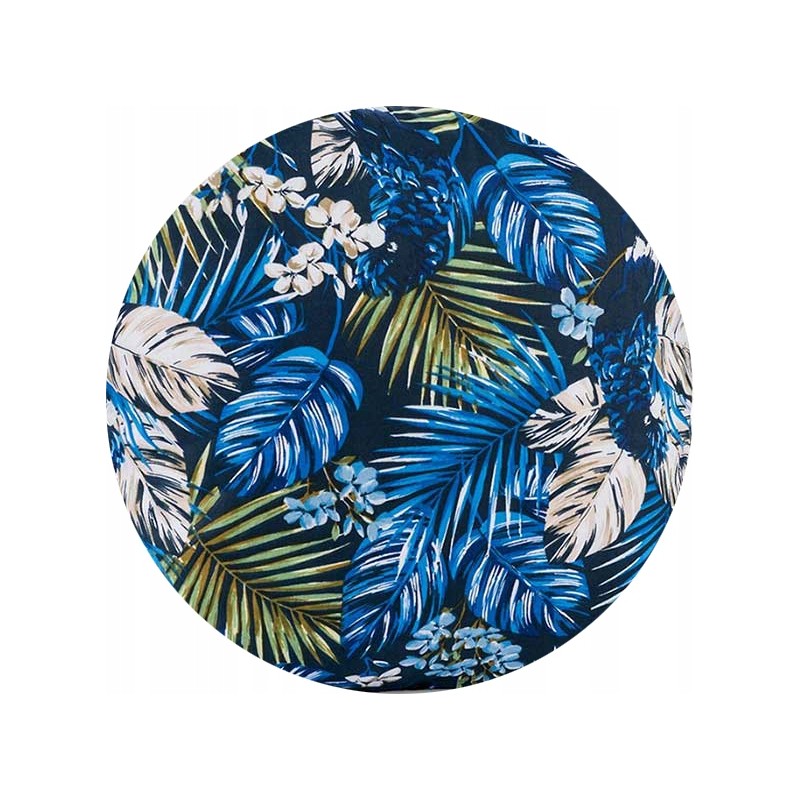 Apvali išmatų pagalvėlė 32 cm tropinės tamsiai mėlynos spalvos