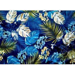 Apvali išmatų pagalvėlė 32 cm tropinės tamsiai mėlynos spalvos