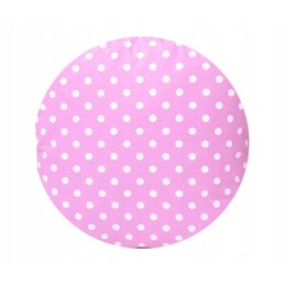 Apvali išmatų pagalvėlė 32cm, žirnelių rožinė