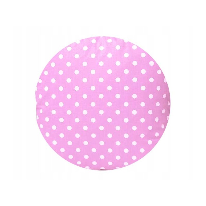 Apvali išmatų pagalvėlė 32cm, žirnelių rožinė