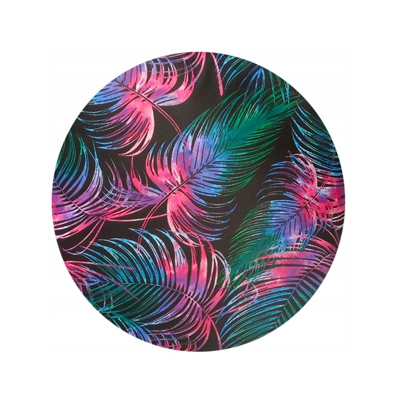 Apvali taburečių pagalvėlė 32cm plunksnų juodas fonas