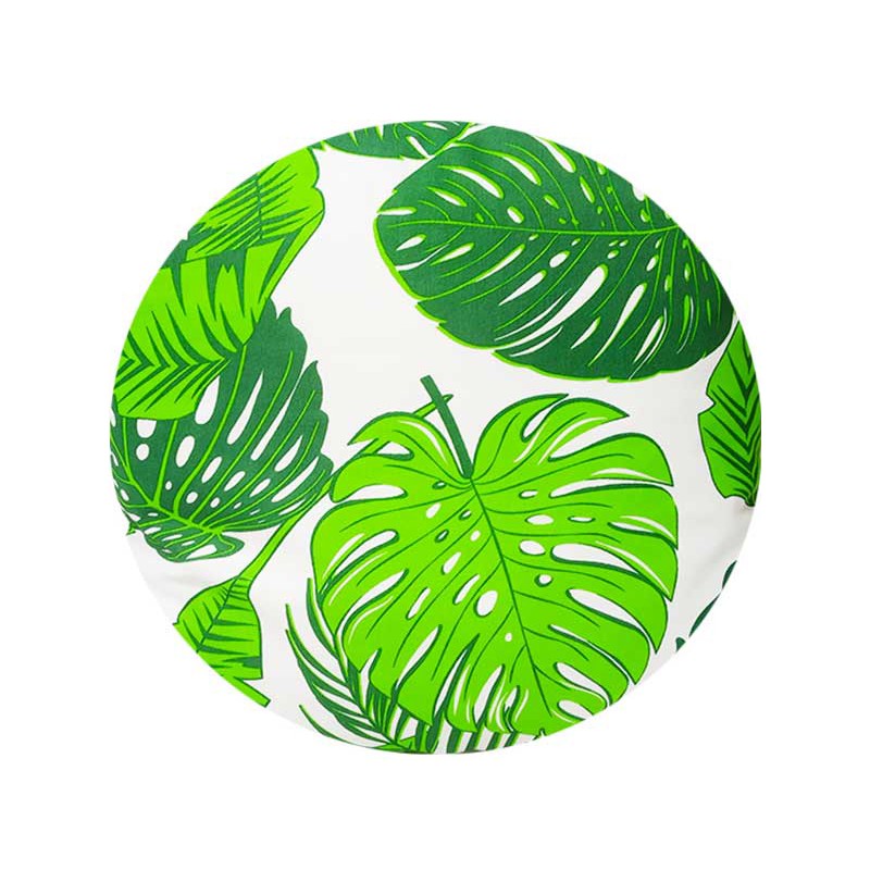 Apvali išmatų pagalvėlė 32cm monstera lapeliai su zi