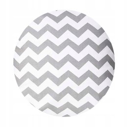 Apvali išmatų pagalvėlė 32 cm, pilka zigzago