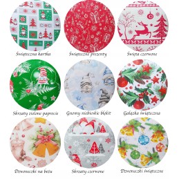 Kalėdinė apvali išmatų pagalvėlė 32cm, galima rinktis iš raštų