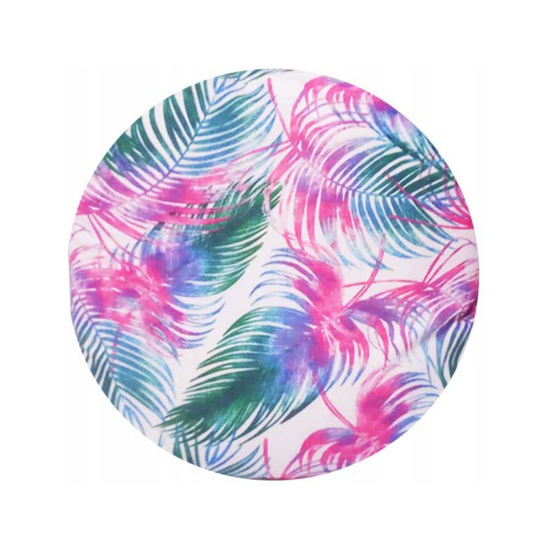 Apvali taburečių pagalvėlė 32cm plunksnų baltas fonas