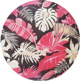 Apvali išmatų pagalvėlė 32 cm, lapeliai, raudonas mišinys