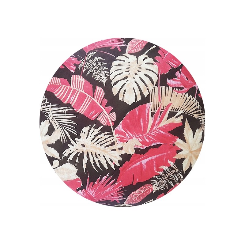 Apvali išmatų pagalvėlė 32 cm, lapeliai, raudonas mišinys