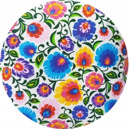 Apvali išmatų pagalvėlė, 32 cm, balta