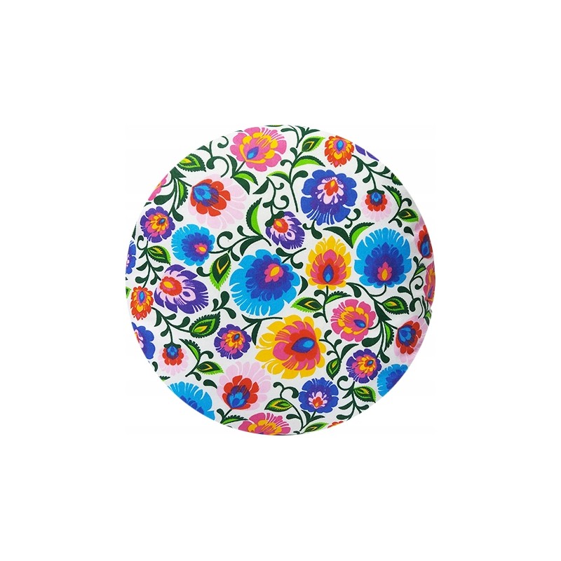 Apvali išmatų pagalvėlė, 32 cm, balta