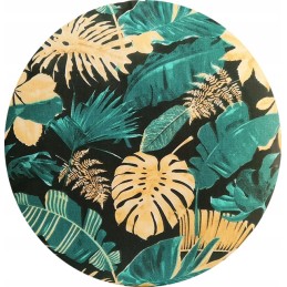 Apvali išmatų pagalvėlė 32 cm, smaragdo lapai