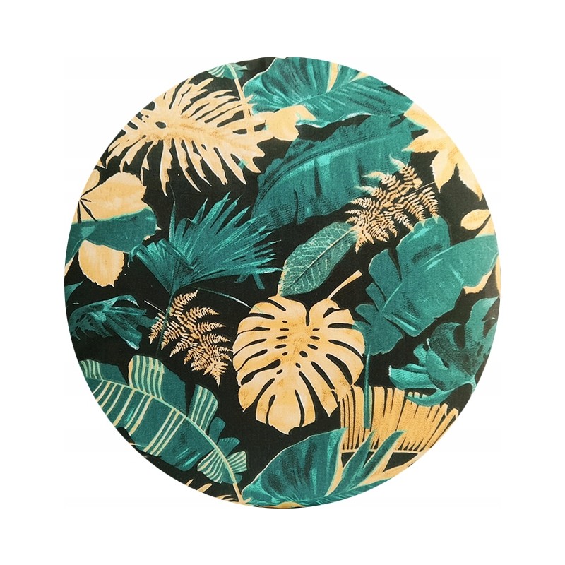 Apvali išmatų pagalvėlė 32 cm, smaragdo lapai