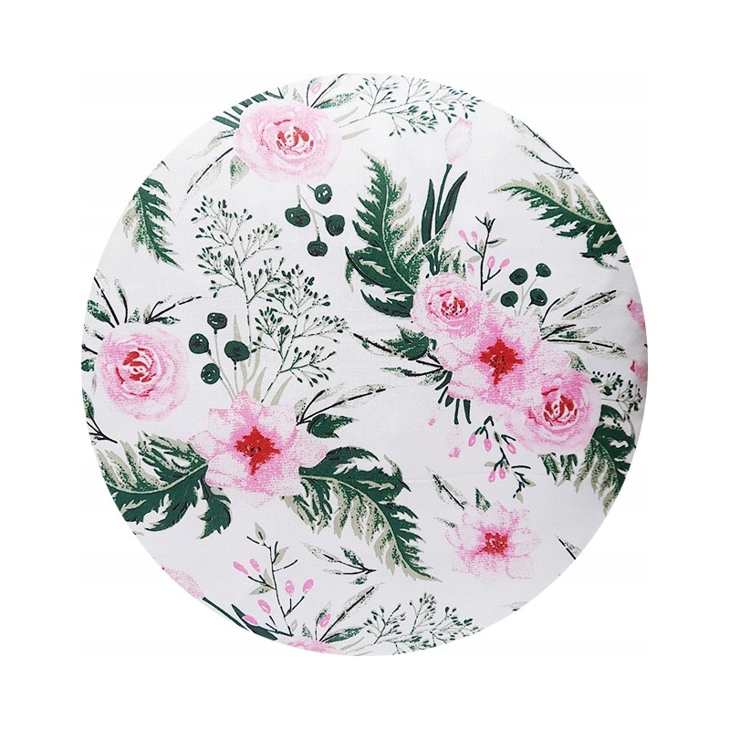 Apvali taburečių pagalvėlė, 32 cm, sode baltos rožės