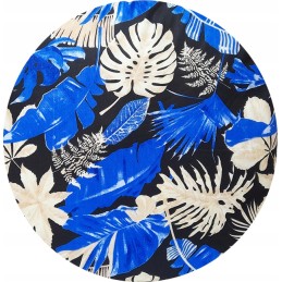 Apvali išmatų pagalvėlė 32 cm, maišyti mėlyni lapai