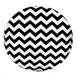 Apvali taburečių pagalvėlė 32cm zigzago juoda