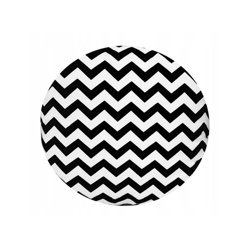 Apvali taburečių pagalvėlė 32cm zigzago juoda