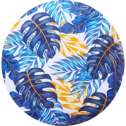 Apvali išmatų pagalvėlė 32 cm, mėlyni lapai