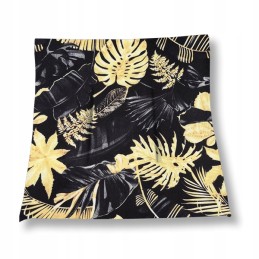 Dėmėms atsparios surištos pagalvės 38x38 mišinio lapeliai juodame fone