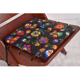 Mazginė kėdės pagalvėlė 38x38 medvilnė 100% juodi Łowicz gaideliai