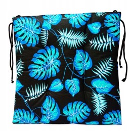 Mazguota kėdės pagalvė 38x38 monstery turquoise ant juodos spalvos