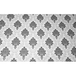 Mazginė kėdės pagalvėlė 38x38 su pilkais ir grafito ornamentais