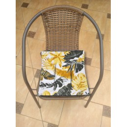 Surišta kėdės pagalvė 38x38 medvilnė, 100% dideli lapai ant baltos spalvos