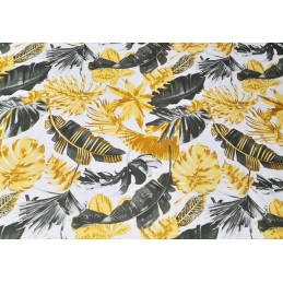 Surišta kėdės pagalvė 38x38 medvilnė, 100% dideli lapai ant baltos spalvos