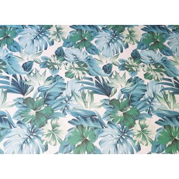 Mazginė kėdės pagalvė 38x38 medvilnė 100% Monstera gėlių turkis