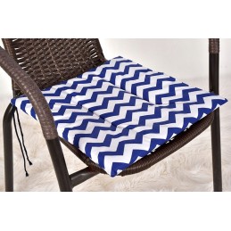 Kėdės pagalvėlė b/w 38x38 zigzag tamsiai mėlyna