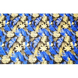 Mazginė kėdės pagalvėlė 38x38 lapeliai, mėlynas mišinys