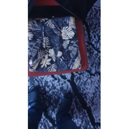 Mazginė kėdės pagalvėlė 38x38 lapeliai, mėlynas mišinys