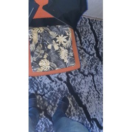 Mazginė kėdės pagalvėlė 38x38 lapeliai, mėlynas mišinys