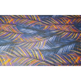 Kėdės pagalvė juodai mėlyna 38x38 ugnies lapai ant tamsiai mėlynos spalvos