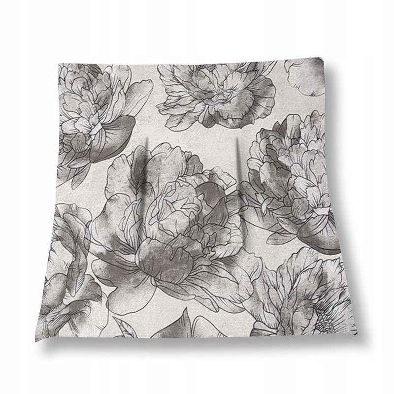 Mazginė kėdės pagalvėlė 38x38 su eskizuotomis pilkomis rožėmis