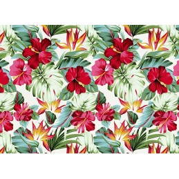 Mazginė kėdės pagalvėlė 38x38 monstera gėlių raudona