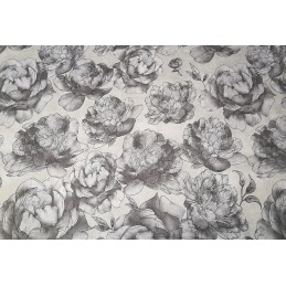 Kėdės pagalvėlė b/w 38x38 su eskizuotomis pilkomis rožėmis